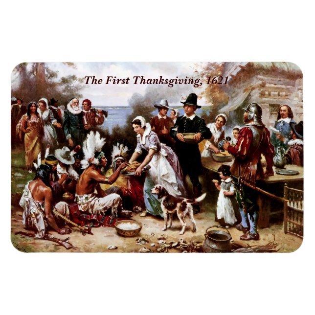 The First Thanksgiving, 1621. Fine Art  Magnet (Horizontal)