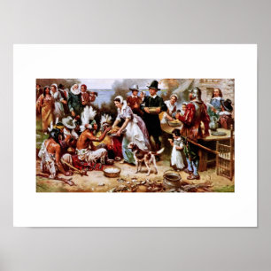The First Thanksgiving, 1621. Fine Art Poster
