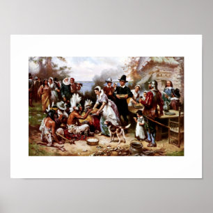 The First Thanksgiving,1621. Fine Art Poster