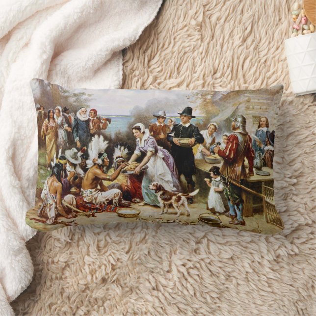 The First Thanksgiving, 1621, Lumbar Cushion (Blanket)