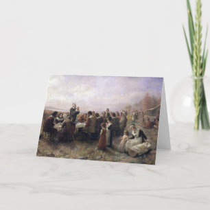 The First Thanksgiving at Plymouth by Brownscombe Holiday Card