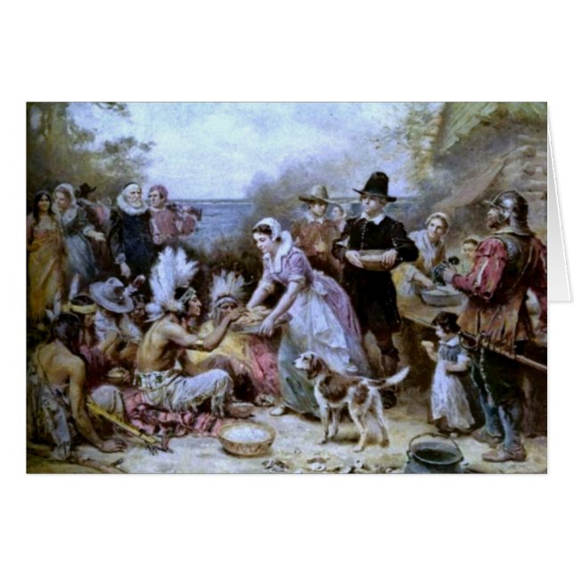 The First Thanksgiving by Ferris-Thanksgiving Card (Front Horizontal)
