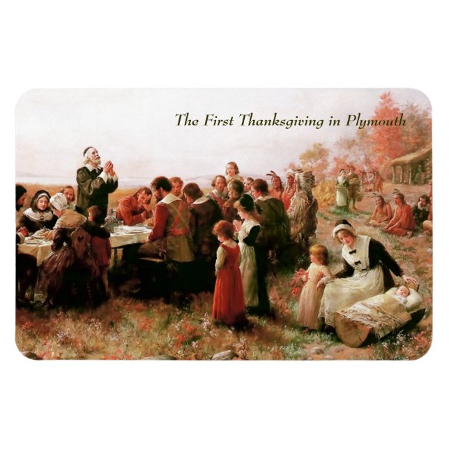 The First Thanksgiving in Plymouth. Fine Art Magnet (Horizontal)