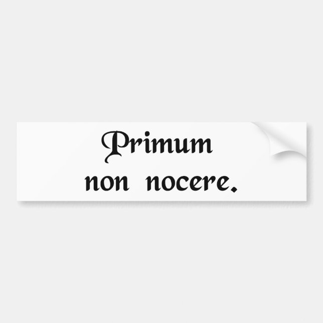 The first thing is to do no harm. bumper sticker (Front)
