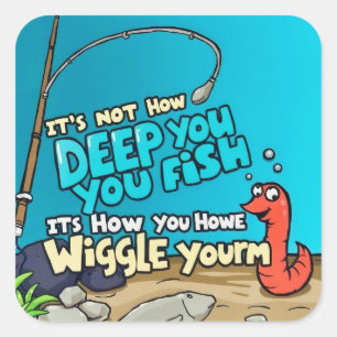 The Fish and the Worm Square Sticker