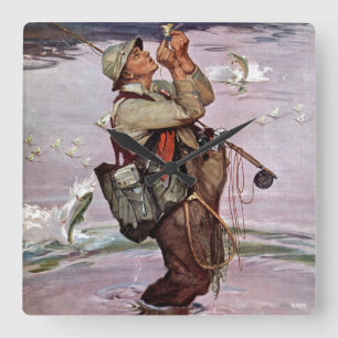 The Fish are Jumping Square Wall Clock