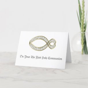 The Fish Christian symbol. Holiday Card