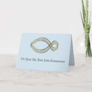 The Fish Christian symbol. Holiday Card