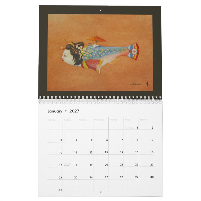 the "fish" collection calendar (Jan 2027)