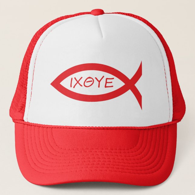 The Fish is red Trucker Hat (Front)