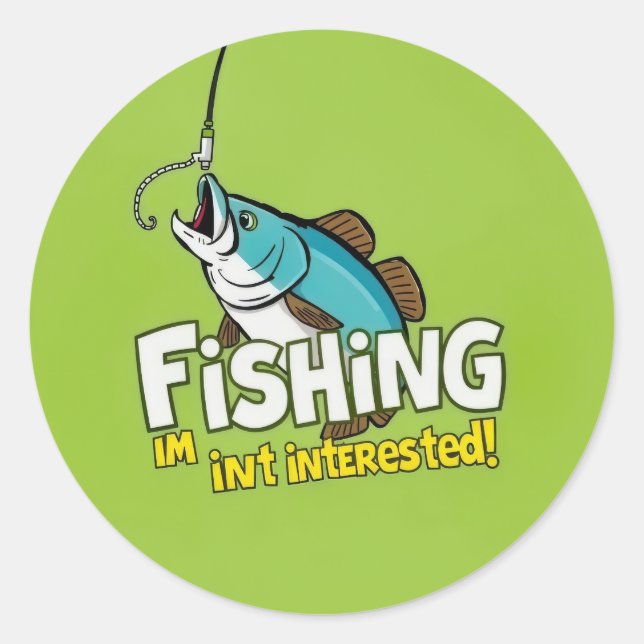 The Fish That's Not Interested in Fishing Classic Round Sticker (Front)