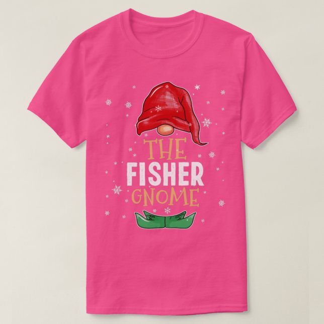 The fisher Gnome Family Matching Christmas Outfit  T-Shirt (Design Front)