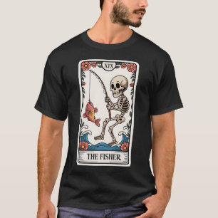 The Fisher Skeleton Fisherman Tarot Card Design T-Shirt