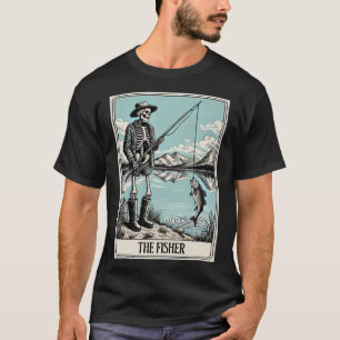 The Fisher Skeleton Tarot Card For Fishing Lovers T-Shirt