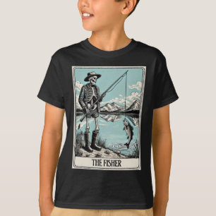The Fisher Skeleton Tarot Card For Fishing Lovers T-Shirt