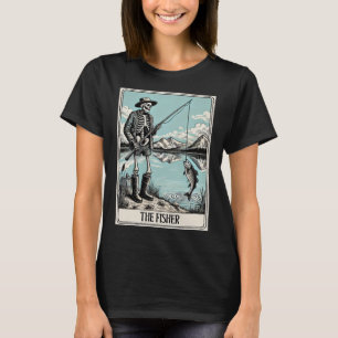 The Fisher Skeleton Tarot Card For Fishing Lovers T-Shirt