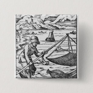The fisherman 15 cm square badge