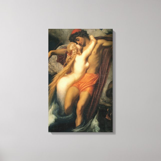 The Fisherman and the Syren (by Frederic Leighton) Canvas Print (Front)