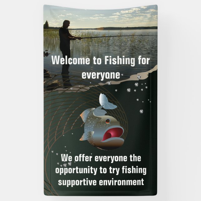 The fisherman. Happy fishing    Banner (Vertical)