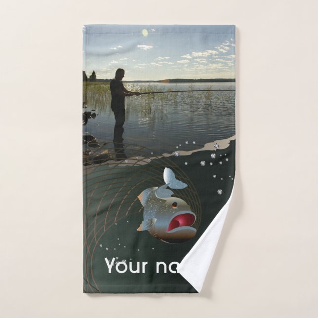 The fisherman​​​​​​​. Happy fishing Hand Towel (Hand Towel)