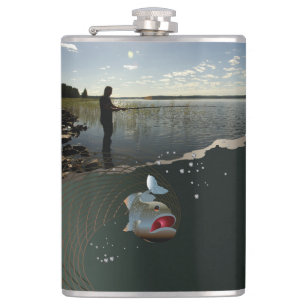 The fisherman​​​​​​​. Happy fishing Hip Flask