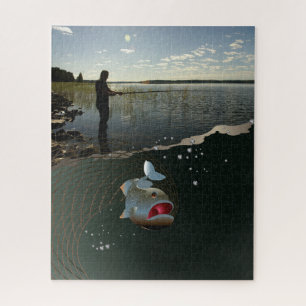 The fisherman. Happy fishing Jigsaw Puzzle
