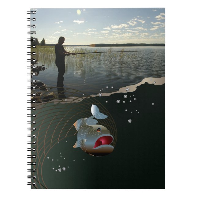 The fisherman​​​​​​​. Happy fishing Notebook (Front)