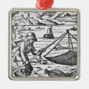 The fisherman metal tree decoration