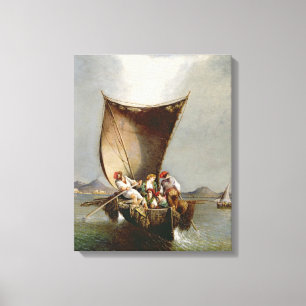 The Fisherman's Family (oil on canvas) Canvas Print
