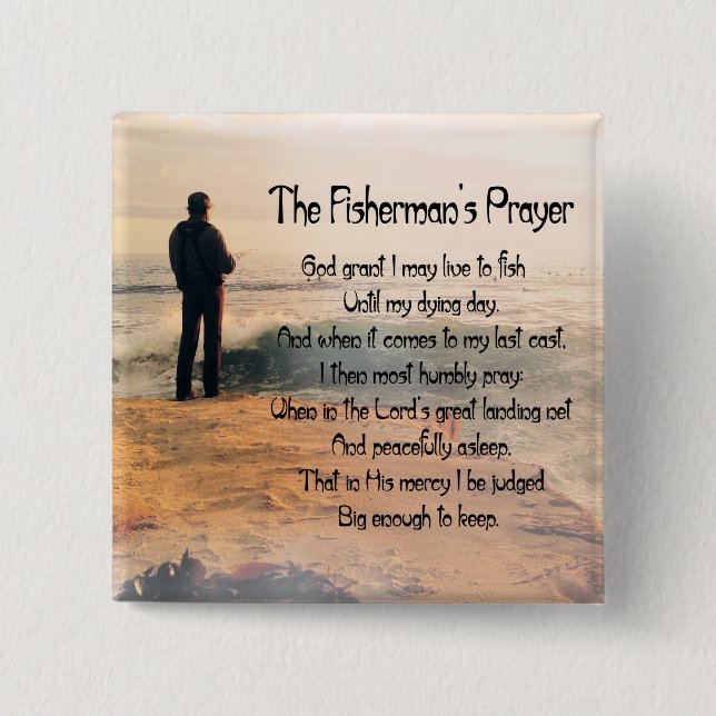 The Fishermans Prayer 15 Cm Square Badge (Front)