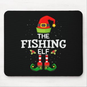 The Fishing Elf Christmas Family Matching Pajama Mouse Mat