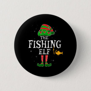The Fishing Elf Group Matching Family Christmas Fi 6 Cm Round Badge