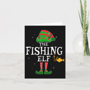 The Fishing Elf Group Matching Family Christmas Fi Card