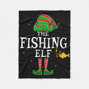 The Fishing Elf Group Matching Family Christmas Fi Fleece Blanket