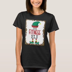 The Fitness Elf Leopard Elf Christmas Gift T-Shirt