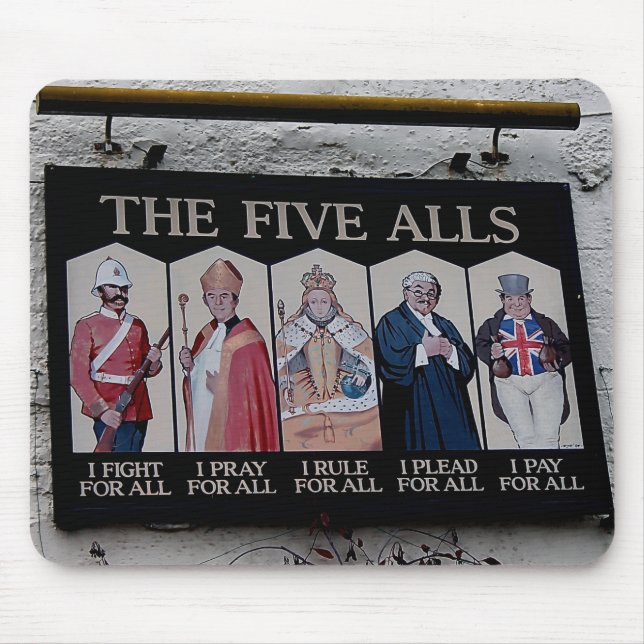 The Five Alls UK Funny Sign Mouse Mat (Front)