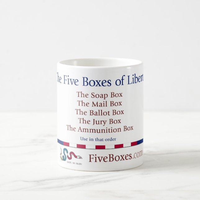 The Five Boxes Coffee Mug (Center)