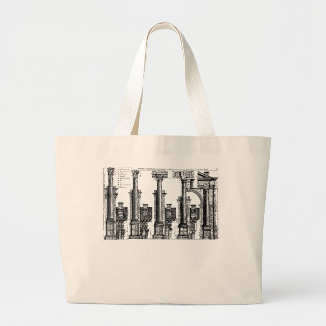 The Five Classes of Architecture, 1725 Large Tote Bag (Front)
