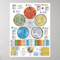 The Five Elements of Acupuncture Poster 18" X 24" 