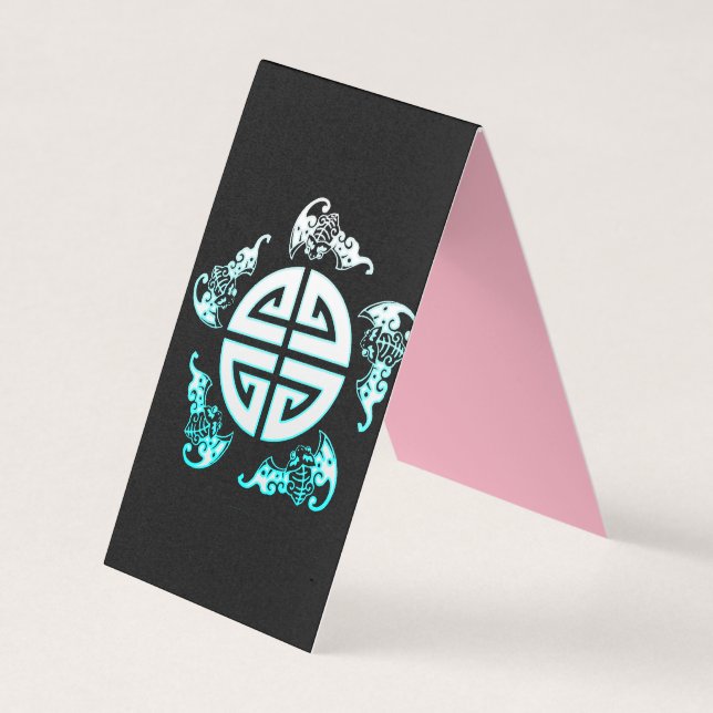 The Five great Blessings;Happiness,Health,Virtue,P Business Card (Front)