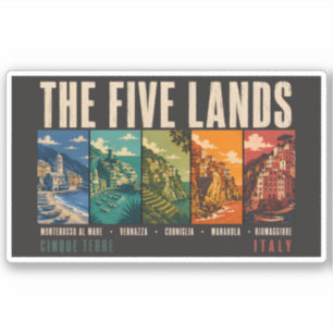 The Five Lands Cinque Terre Italy Illustration