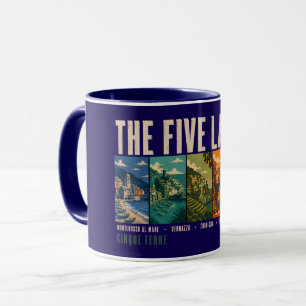 The Five Lands Cinque Terre Italy Illustration Mug