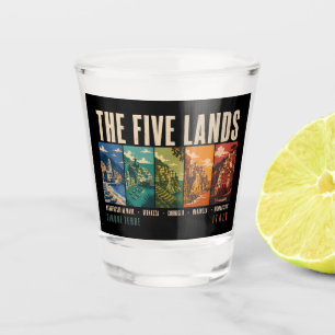 The Five Lands Cinque Terre Italy Illustration Shot Glass