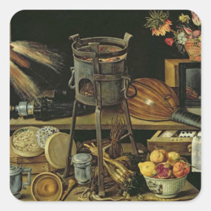 The Five Senses, 1638 Square Sticker