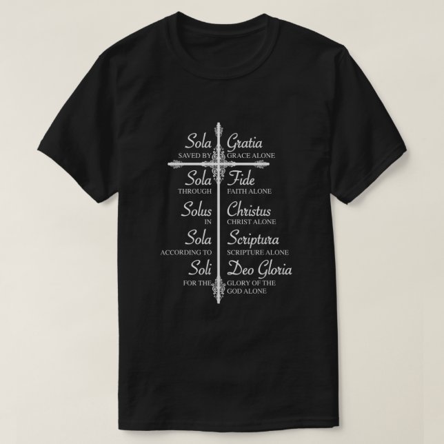 The Five Solas Shirt  Cute Christian Movement  (Design Front)
