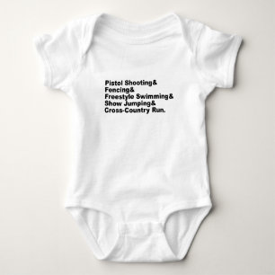 The Five Stages of a Pentathlon   Shooting Fencing Baby Bodysuit