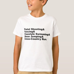 The Five Stages of a Pentathlon Shooting Fencing T-Shirt