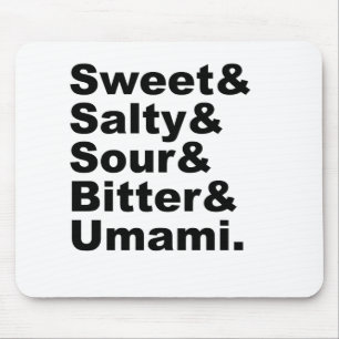 The Five Tastes   Sweet Salty Sour Bitter & Umami Mouse Mat