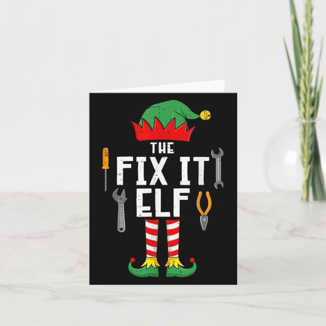 The Fix It Elf Christmas Family Matching Xmas Grou Card (Front)