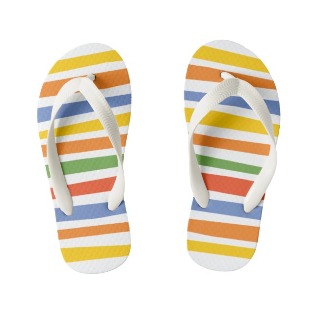 The Fixies | Multicolored Striped Kid's Flip Flops (Footbed)